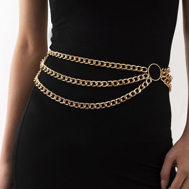 Girdle chain women fringed aluminum chain waist ins Internet celebrity street multi-layer dress clothing matching