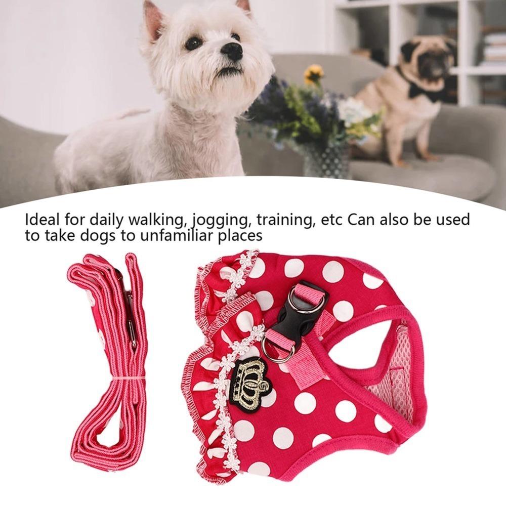 Soft Webbing Small Dog Vest Harness Pink Tone Pet Walking Harness Pet Daily Outing