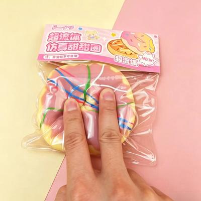 Simulated Donut Squeeze Toy Soft Stretchy Doughnut Decompression Toy Stress Relief Simulation Food Sensory Fidget Toy