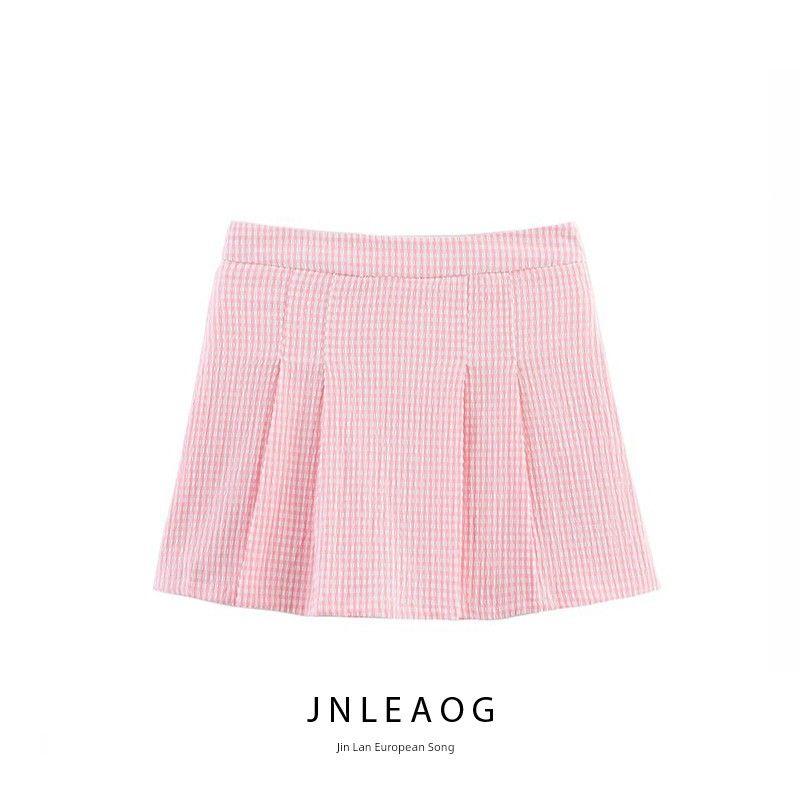 Jnleaog Autumn New Women's Clothing Fashion Style Stylish Fashion Small Check Skirt Pants 1478090