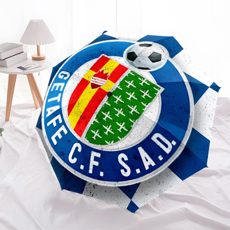Getafe CF, Football Club Automatic Opening and Closing, 8 rib Structure Portable Umbrella, Suitable for Men and Women in All Seasons Perfec
