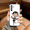 Cute Funny Mr B-Bean-es Black Soft Silicone Phone Case for Samsung Galaxy A73, A71, A72, A70, A53, A52, A51