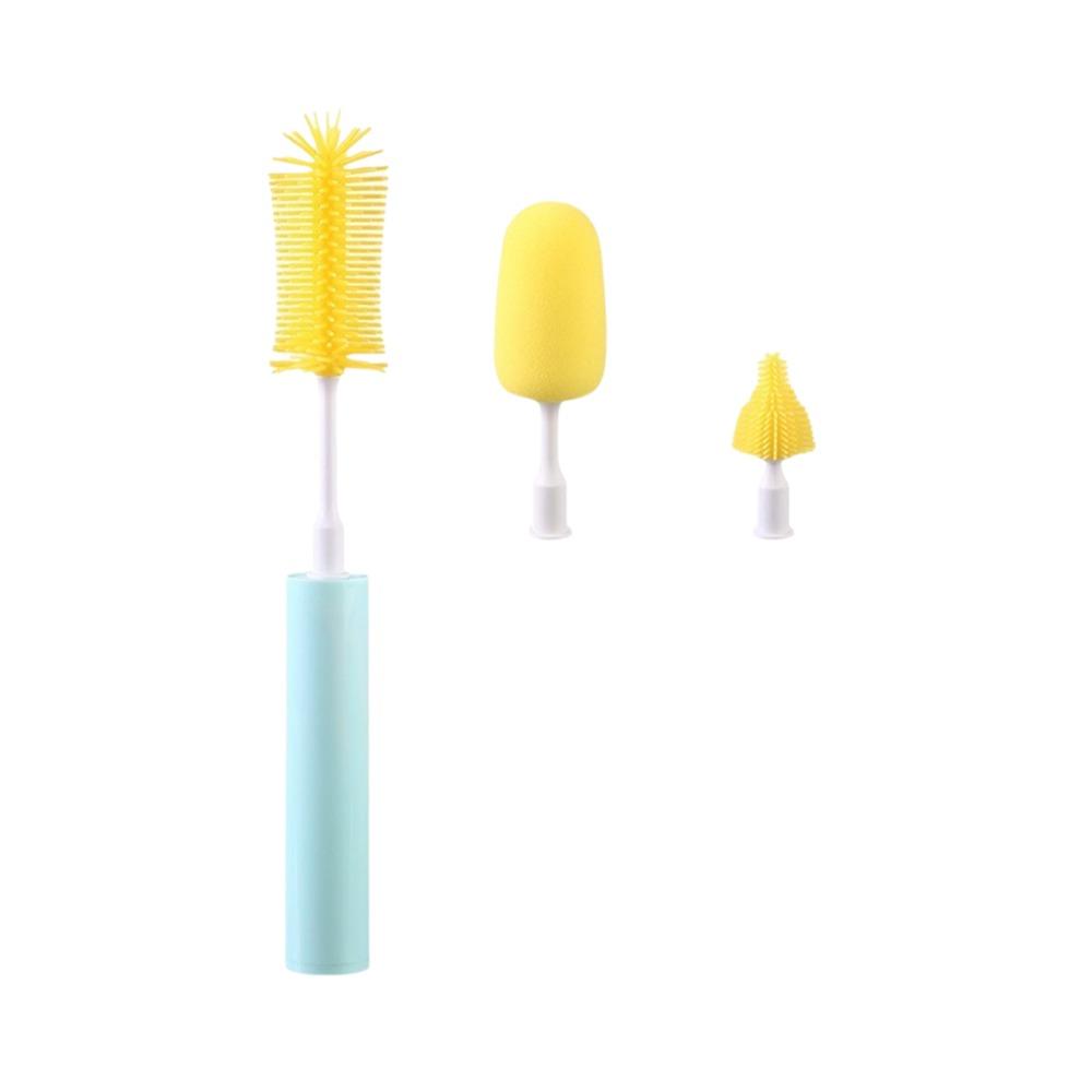 Long Handled Electric Bottle Brush Silicone Brush Head Baby Bottle Brush  Home Cleaning 1set