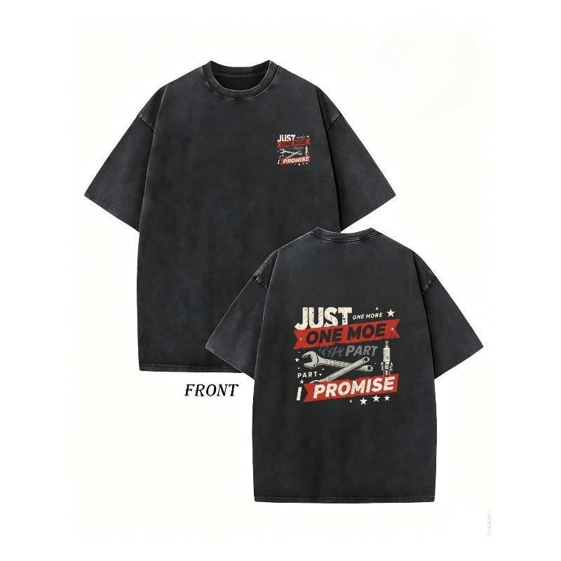 

European sizes Men Oversized Vintage Washed T-Shirt with Hot Transfer Print Suitable for Streetwear, Casual Casual Attire S чёрный