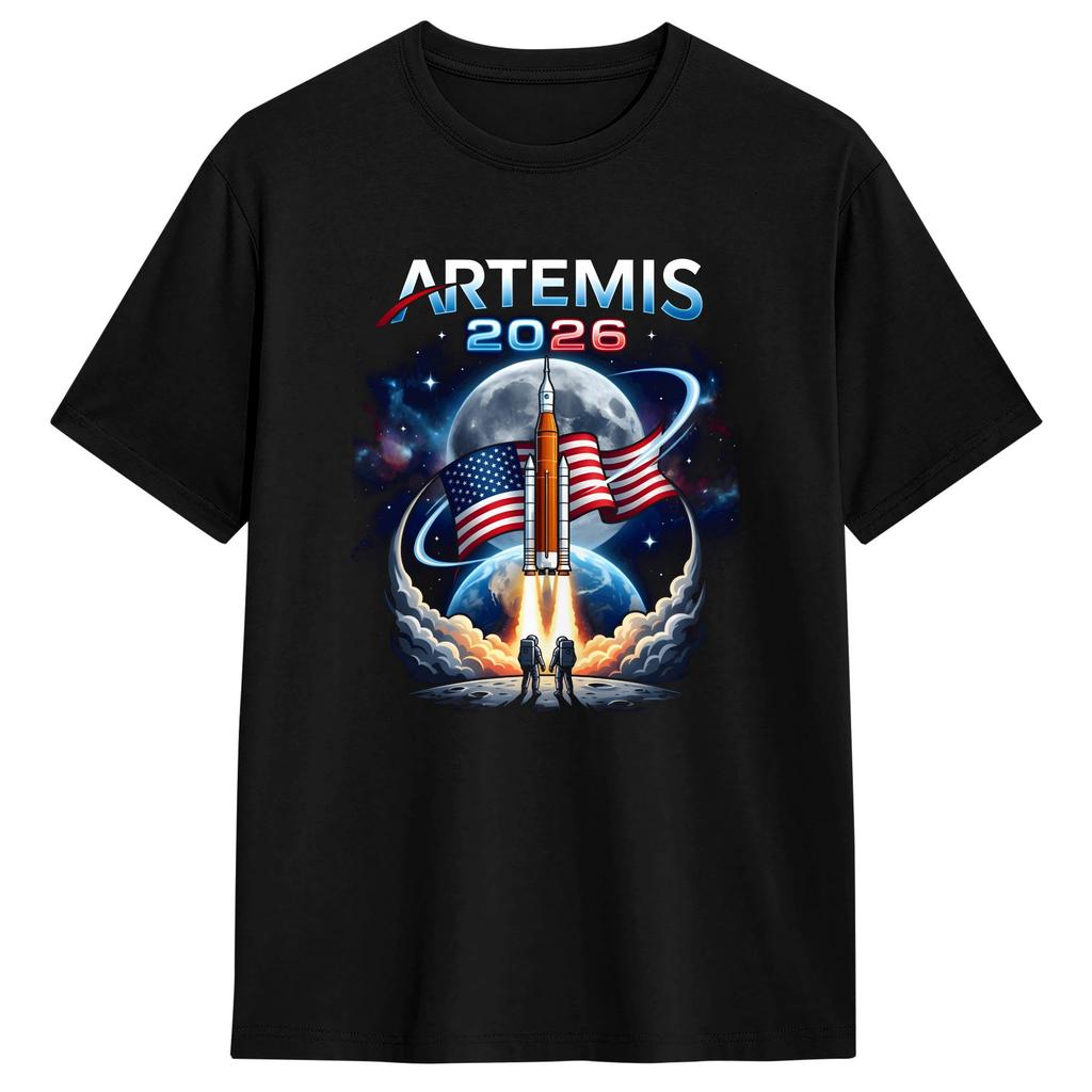 Artemis Mission Logo T Shirt Summer Cotton TShirt for Couple Design Tee Shirt Vintage New Unisexs Clothing Womens T Shirt