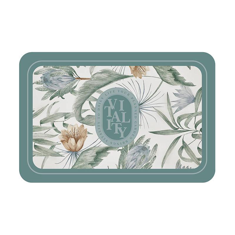 Floral PU Leather Placemat Waterproof Heat-Resistant Dining Table Mat Oil-Proof Decorative Table Pad for Home & Kitchen