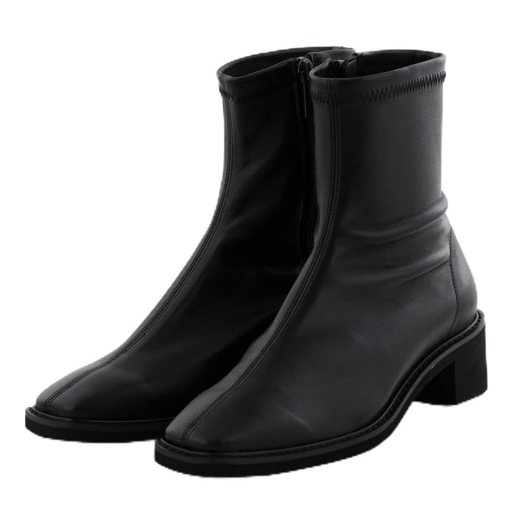 Genuine leather, soft cushioning, lightweight, made in Japan, HIMIKO lightweight sheepskin stretch boots with a sole, 651401, black, size 225.