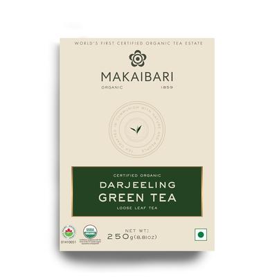 Makaibari Darjeeling Organic Whole Leaf Green Tea 250 G Monocarton 125 Cups Premium Handpicked Long Leaf Tea Blend