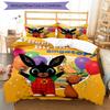 3pcs Bing Bunny2 Design Cover Set - HD Printed Bedding with 1 Cover and 2 Pillowcases - Perfect for Home and Dorm Decor