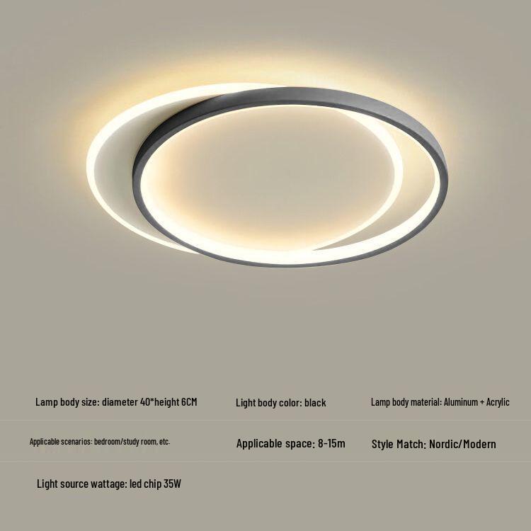Modern Minimalist Ceiling Light for Bedroom and Living Room - Artful Eye Protection, Full Spectrum Lighting