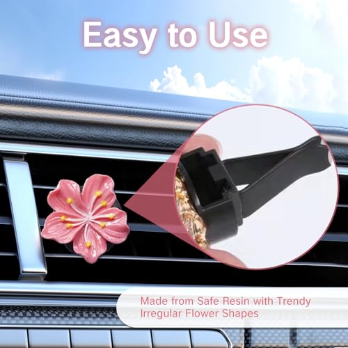 Flower Shape Car Aromatherapy Clip Resin Air Outlet Decoration Clip Color 6PCS