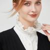 Womens Detachable Fake Collar White Blouses Half Shirt Elegant Ruffled Lace Patchwork French Style Neckwear Accessory