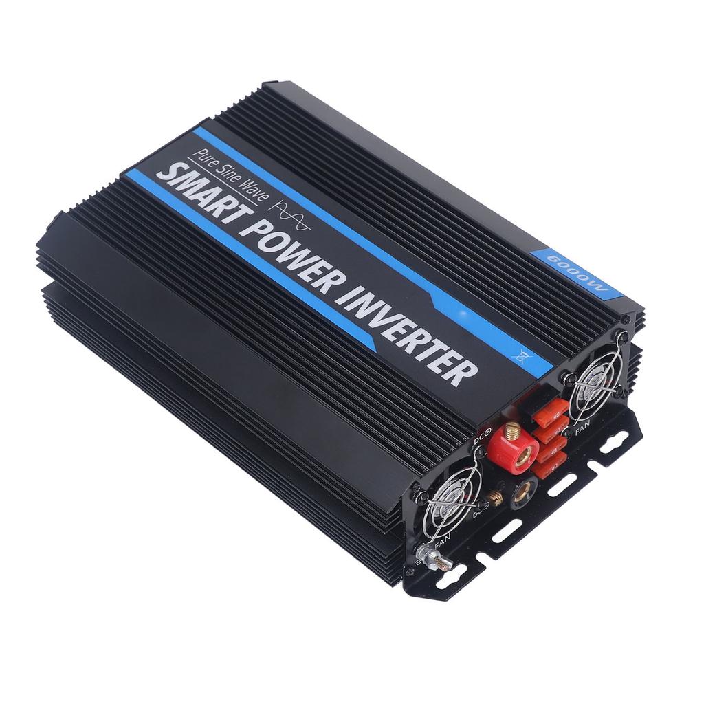 Pure Sine Wave Inverter Smart Car Power Converter with LED Display for Solar Power System DC12V to AC220V 6000W