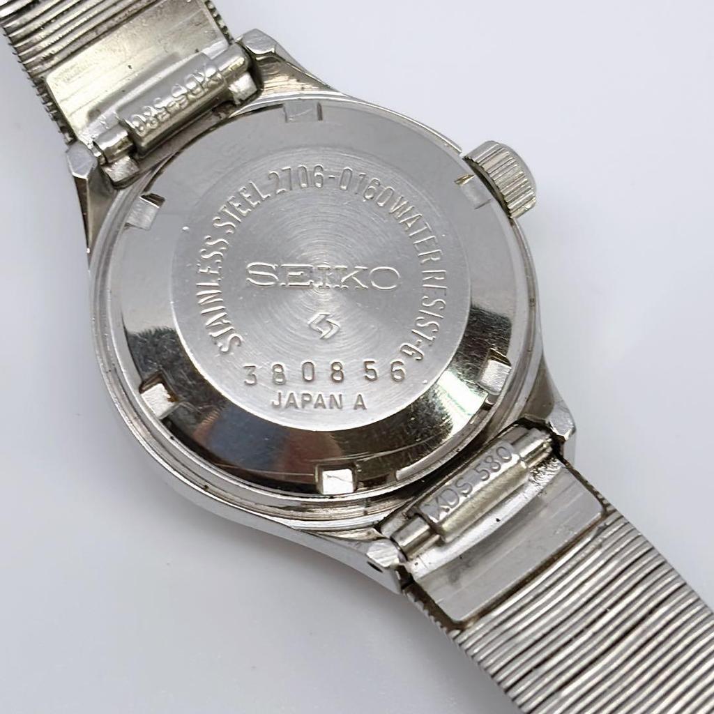 Used Working item SEIKO Joyful Emerald Green Cut Glass Automatic Winding