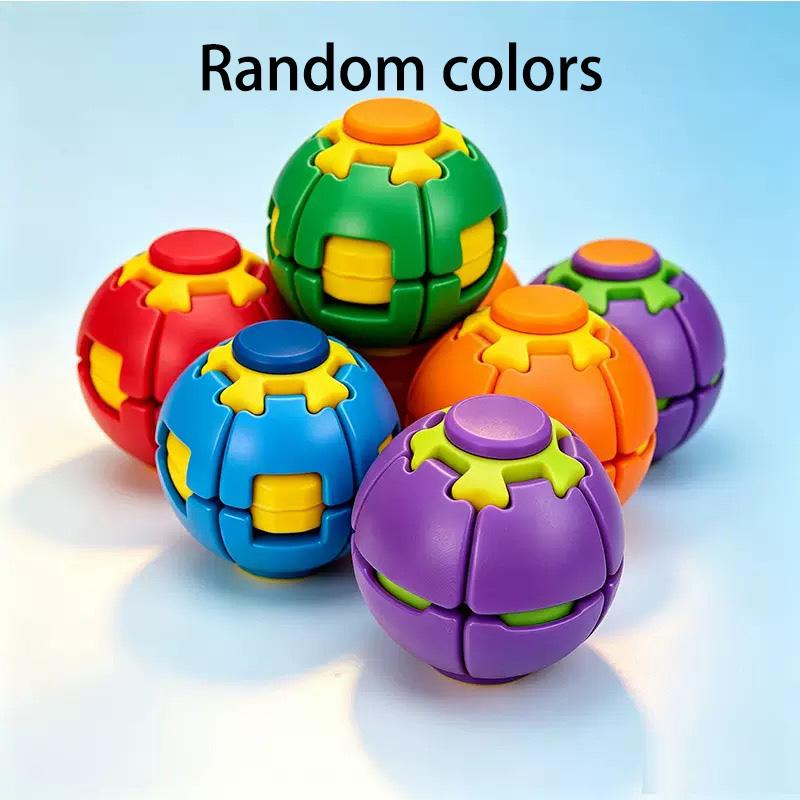 3D Geprint Druk-om-te-Draaien Fidget Balone Klik Vervorm Fidget Spinner Bal, Soepel Draaiend Stressverlichtend Sensorisch Speelgoed Willekeurige Kleur yellow