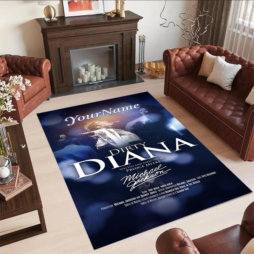 Michael Jackson 27 Personalized Name Floor Rug Office Rug Perfect for Balcony Bedrooms Game Room Foyer Anti-slip Rug Anime Office Decor