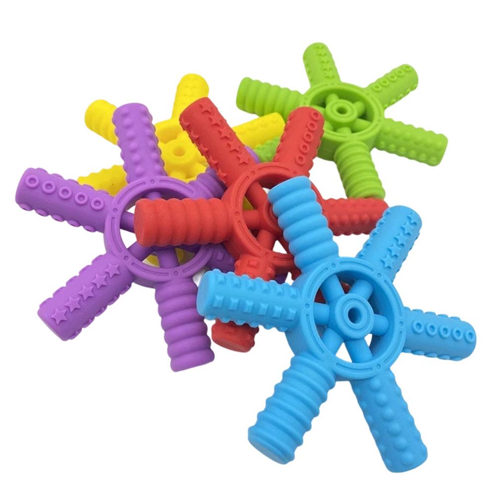 1Pcs BPA Free Silicone Teether Cartoon Sensory Chew Necklace Pendant Oral Motor Chewy Toy Therapy Tools for Kids