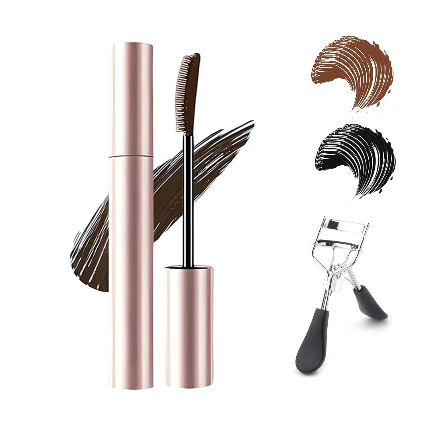 

Тушь для ресниц, образующая пленку, дуо черная и коричневая для макияжа ресниц, Relaxrich Submarine Magic Mascara, удлиняющая и подкручивающая, придающая объем, натуральная коричневый