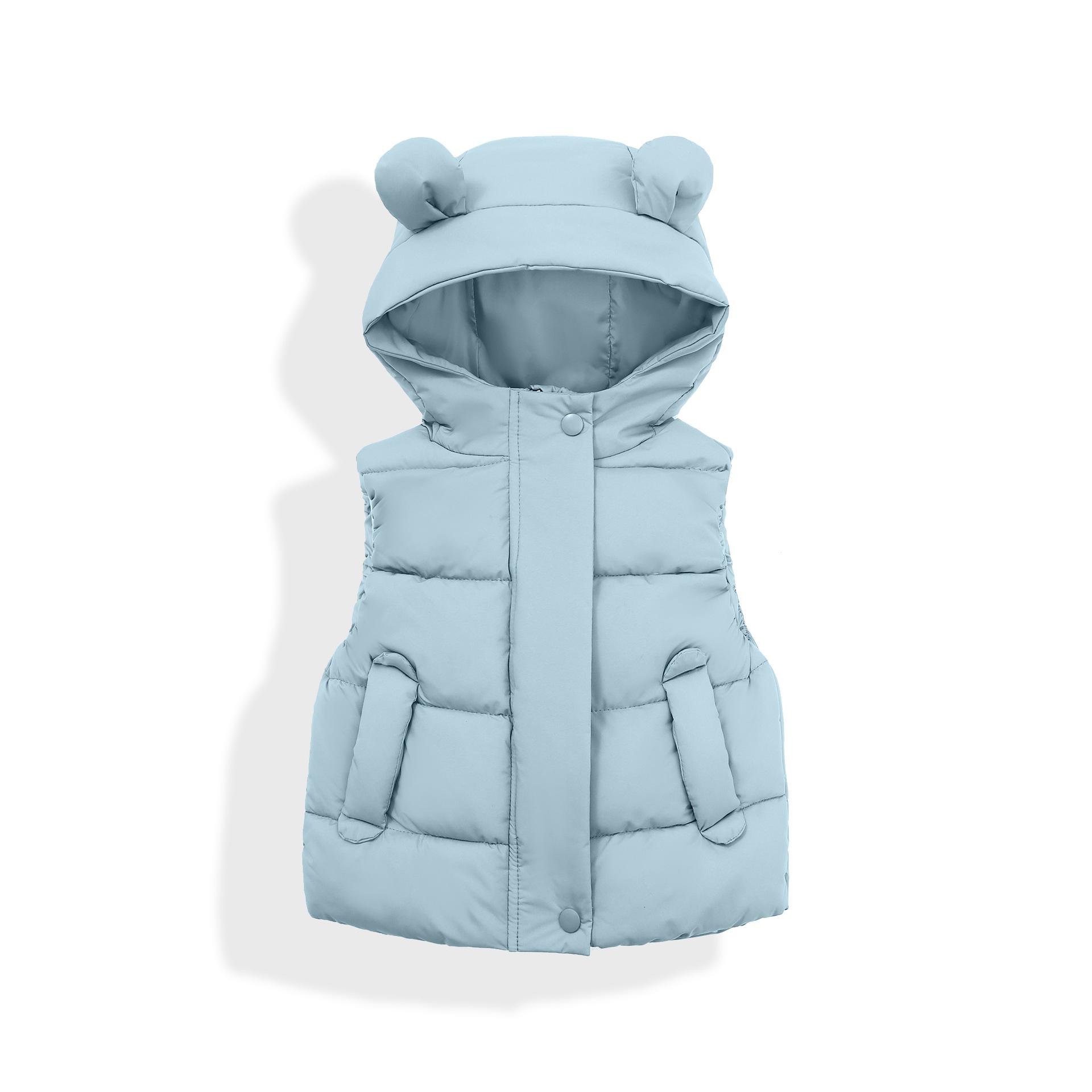 

2025 Осень/Зима Новый Детский Утепленный Жилет Пальто 90 синий