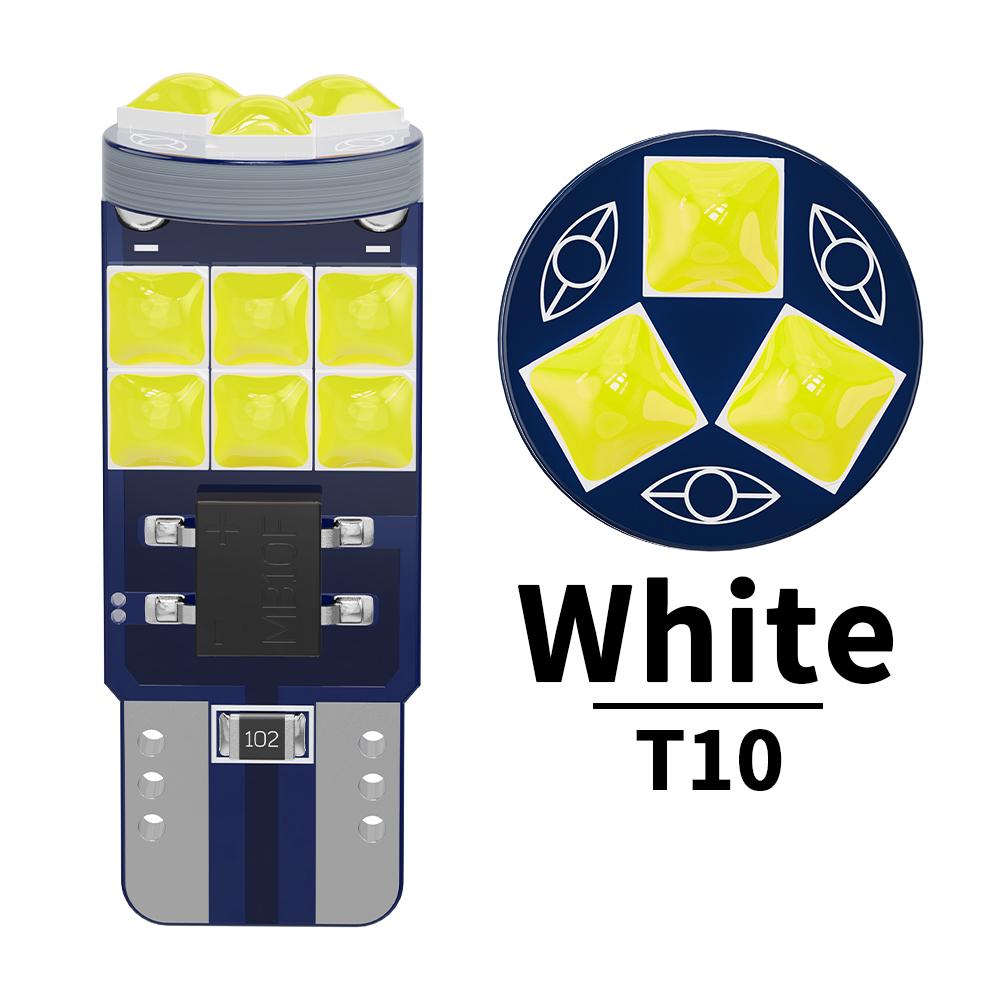 

2PCS T10 W5W LED Bulbs High Power Canbus 3030 15SMD Interior Reading LightsTurn Side Auto Wedge Lights Yellow White 6000K 12V белый