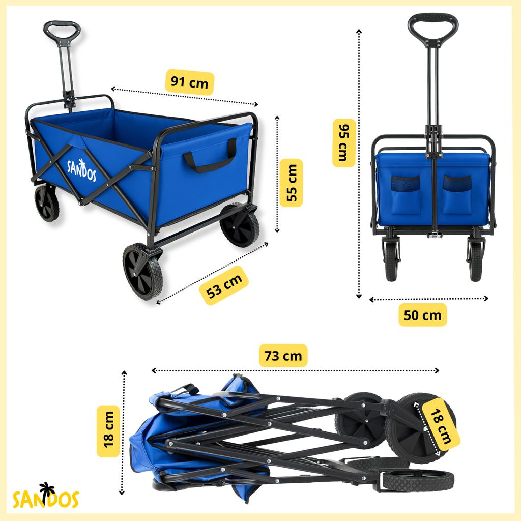 Sunshine beach cart blue foldable tourist beach camping 100kg