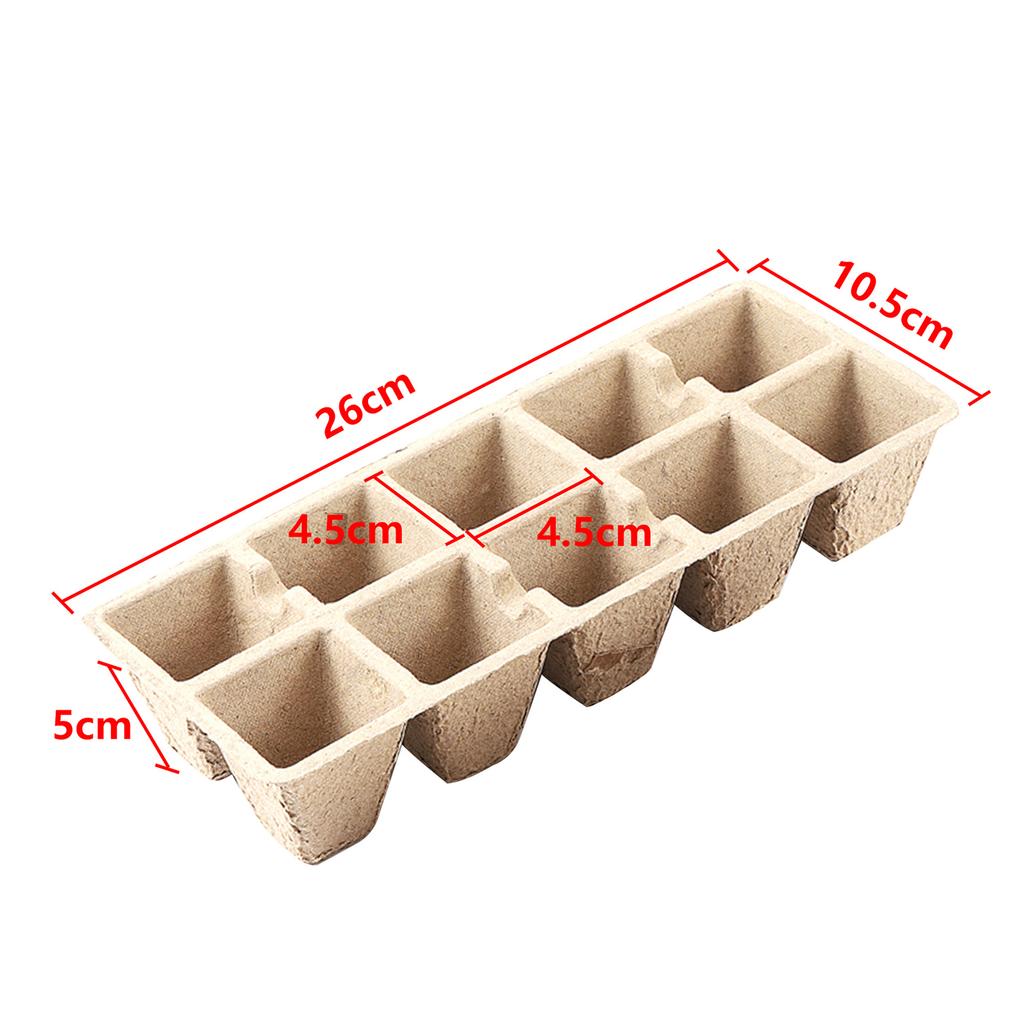 5Pcs 10 Cell Seed Starter Tray Biodegradable Pulp Seedling Cup Garden Nursery Pots Plant Seedling Germination Cultivation Tool
