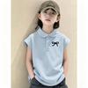 Girls' Sleeveless Pure Cotton Polo Shirt - Casual and Trendy Summer Top