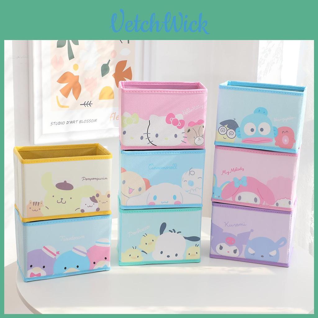Hello Kitty Kuromi Cinnamoroll My Melody Pattern Foldable Desktop Storage Box For Desk Organization And Home Office Use
