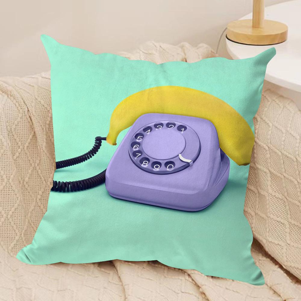 Creative Fruit Cushion Cover Silky Short Plush Sofa Pillow Cover Hidden Zipper Soft Dustproof Case for Home Decor