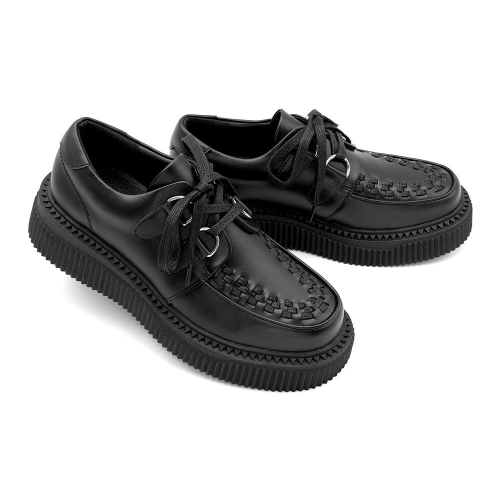 Gothic Platform Ankle Boots Punk Rock Chunky Heel Shoes for Women Dark Sweet Style