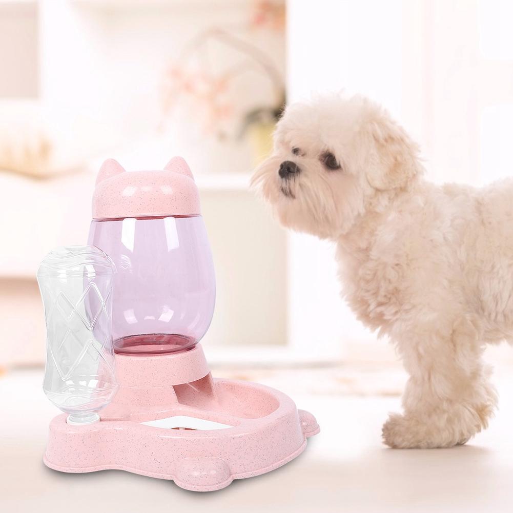 2 in 1 PP Pet Large Compacity Auto Food Feeder Drinking Fountain Supply for Dog Cat