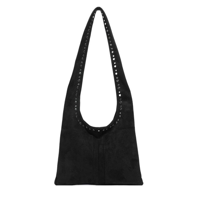 

Korean version of niche commuter tote bag women s 2025 autumn new retro casual trend shoulder messenger bag чорний