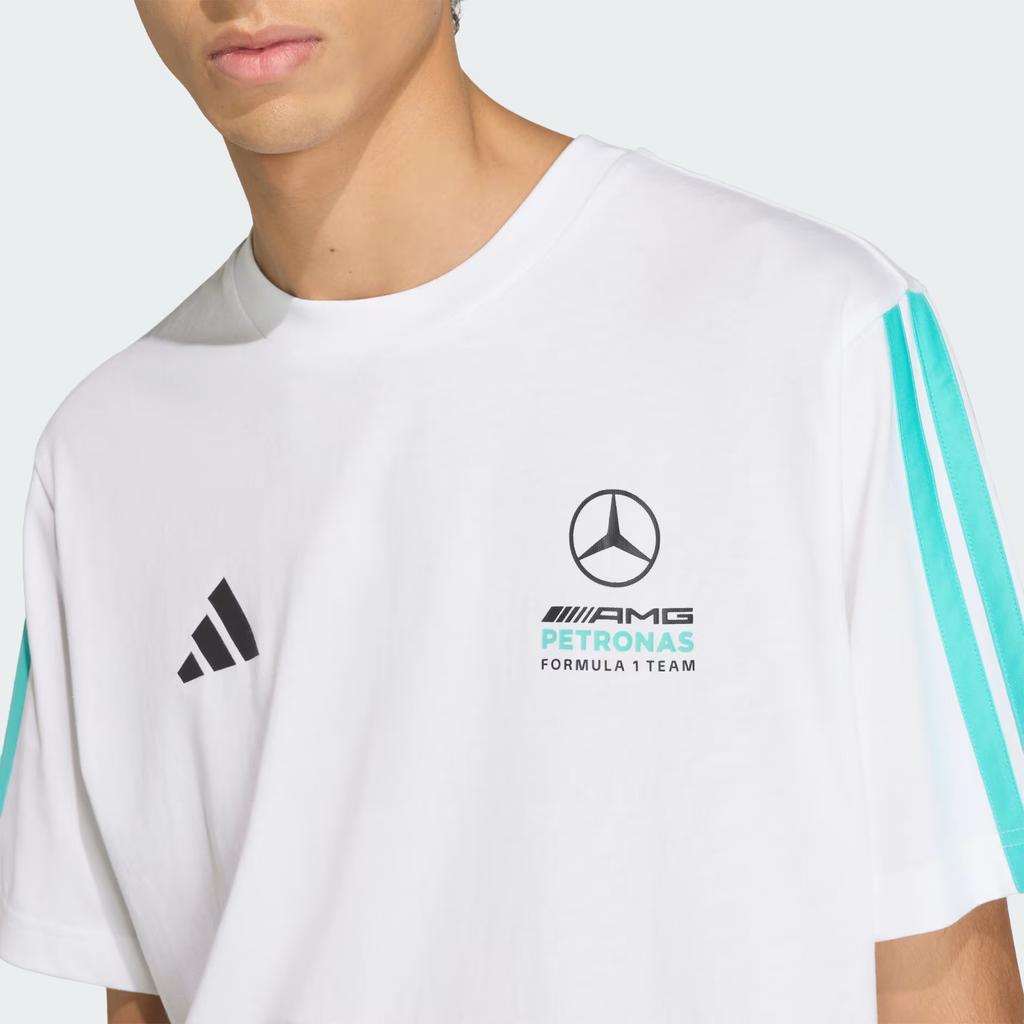 adidas Ανδρικό T-Shirt με Στάμπα Λογότυπου Ομάδας Mercedes - AMG, Λαιμόκοψη Crew, Top KE8162