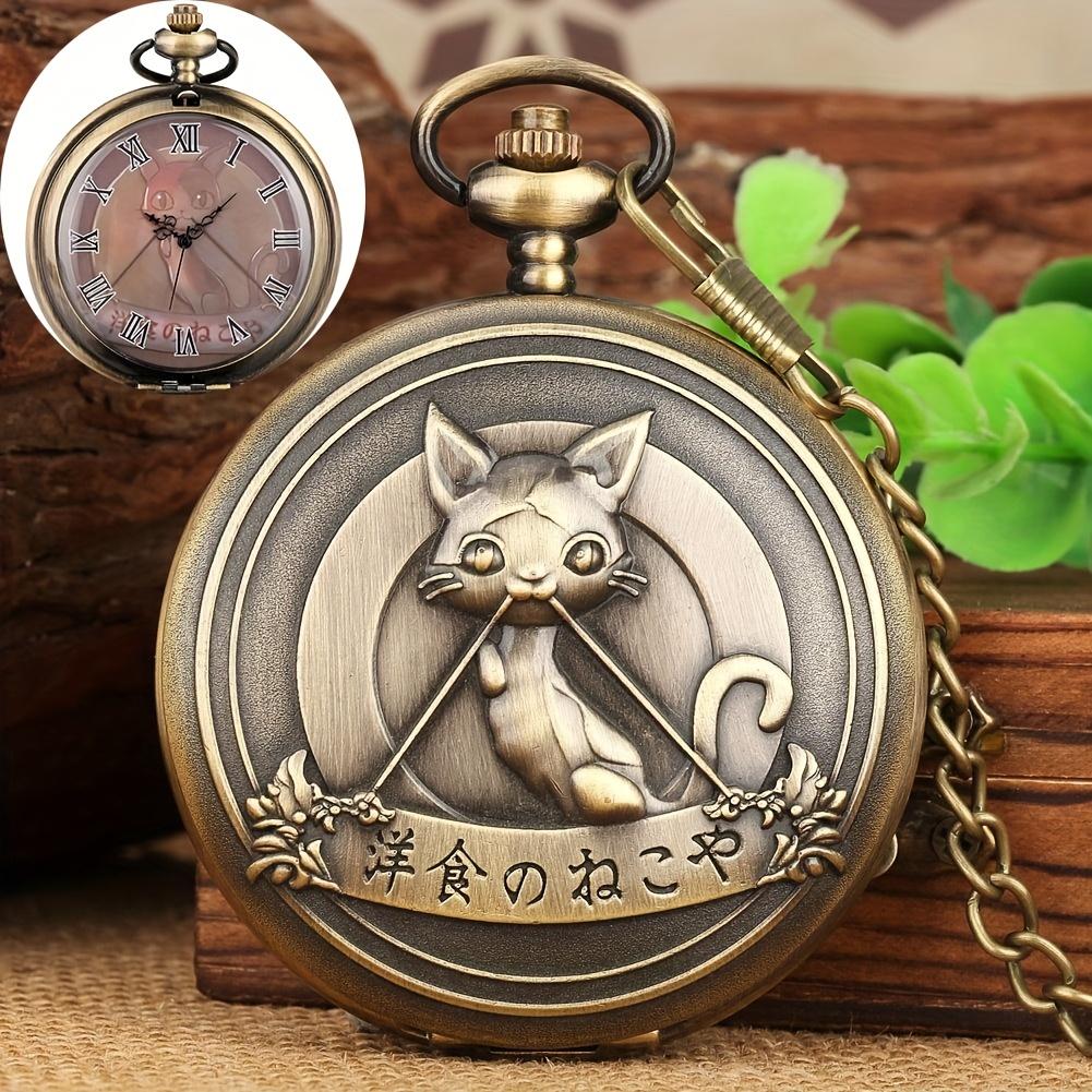 

Kitten, Cat, Roman Number, Pocket Watch, Anime, Canteen Theme, Handmade, Student, Teenager, Niche, New Style коричневый