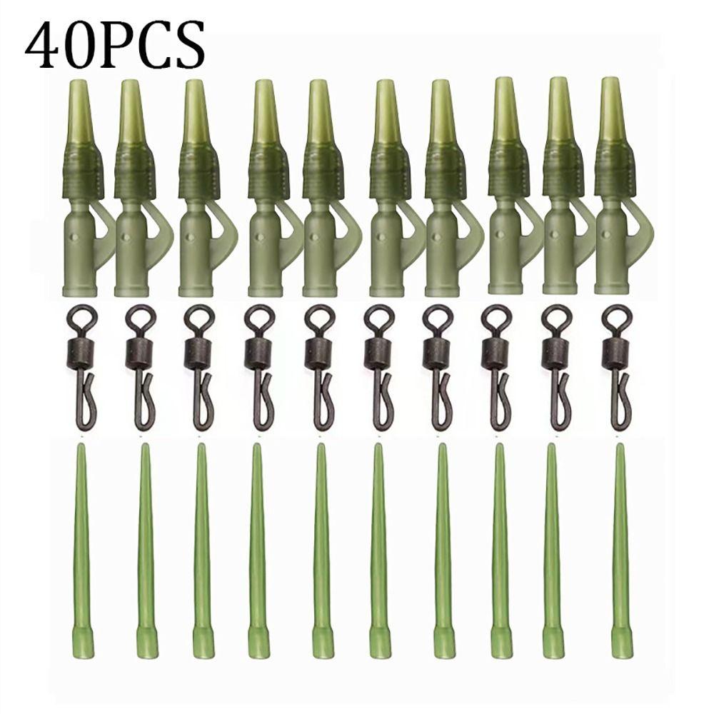 

40Pcs/lot Tail Rubber Cone Safety Lead Clips Fishing Accessories Carp Rig Coarse Quick Change Swivels Carp Fishing золотистий