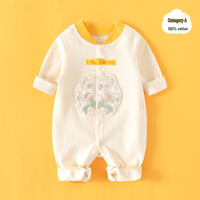 Exclusive Long Sleeve Baby Romper – Pure Cotton Infant Crawling Suit for Spring and Autumn