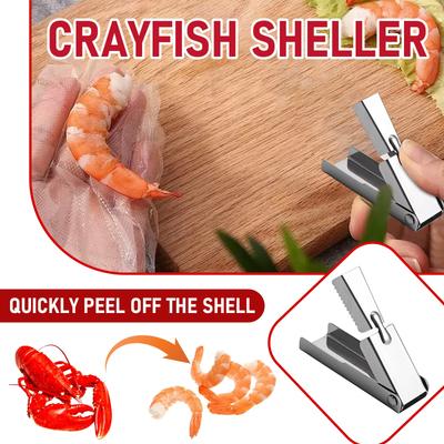 Éplucheur d'écrevisses en acier inoxydable pour éplucher les queues de crevettes, éplucheur d'écrevisses, éplucheur de crevettes, éplucheur d'écrevisses, outils de cuisine de restaurant pour fruits de mer