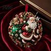 Festive Home Accents Cute Santa Christmas Ornaments, 2D Flat Acrylic Claus Hanging Ornaments Decoration for Holiday Tree, Indoor, Outdoor Party Decor