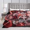 Anime Game Genshin Impact  Flannel Blanket  Soft Warm Throw Blanket for Living Room Camping Aesthetic Bedspread Sofa Bed Cover