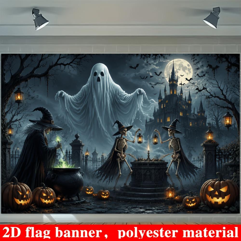 2D flat banner, 1 piece - Halloween-themed banner background