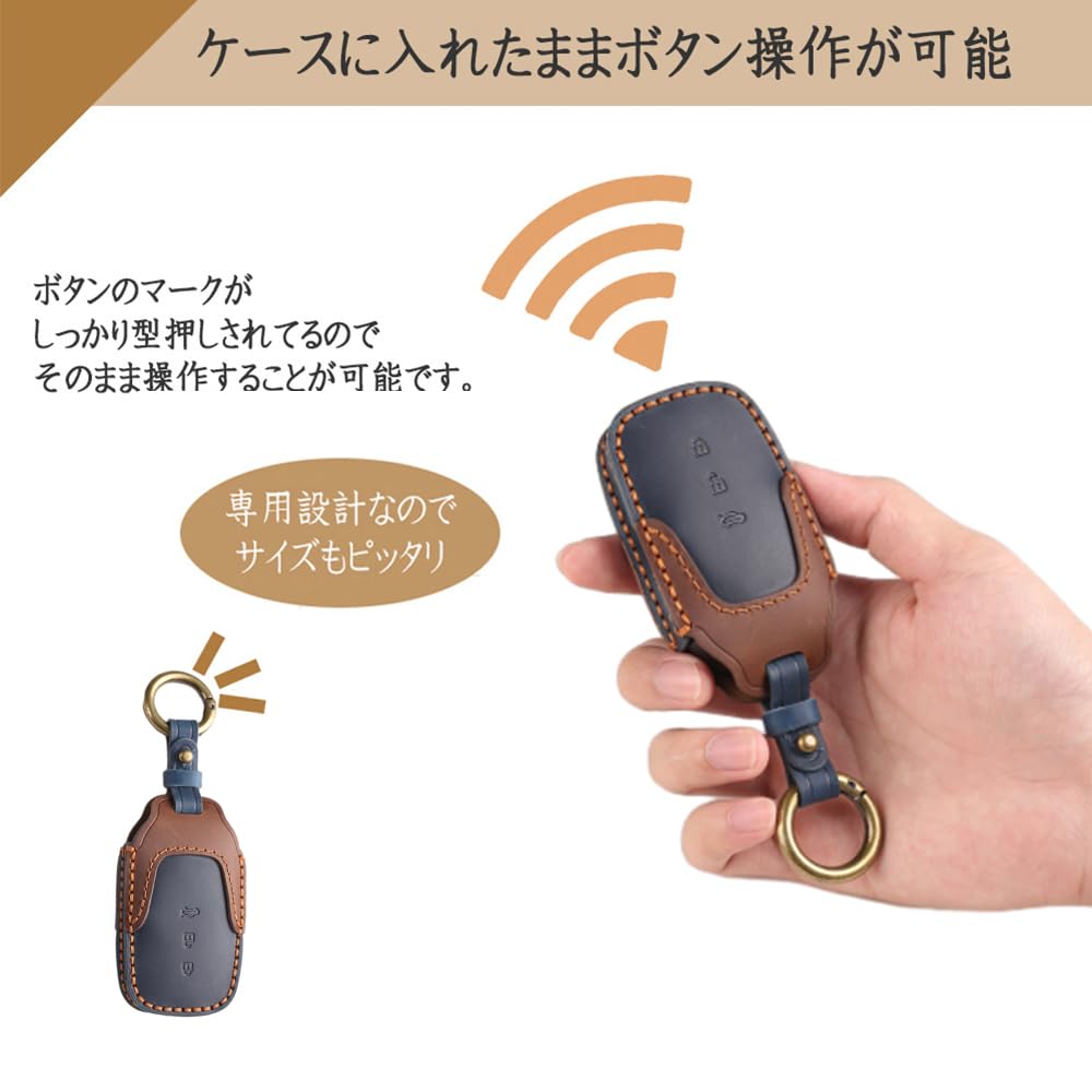 KOKATO Genuine Leather Smart Key Case Key Holder Key Cover for Toyota Corolla New Land Yaris Crown Crown Crown Estate RS Easy To Design Cross,