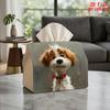 2D Flat 1pc, Tissue Box. Cute Puppy Pattern Napkin Dispenser, Reusable, Daily Desktop Tissue Organizer, Suitable for Kitchen Living Room Bedroom Bathr