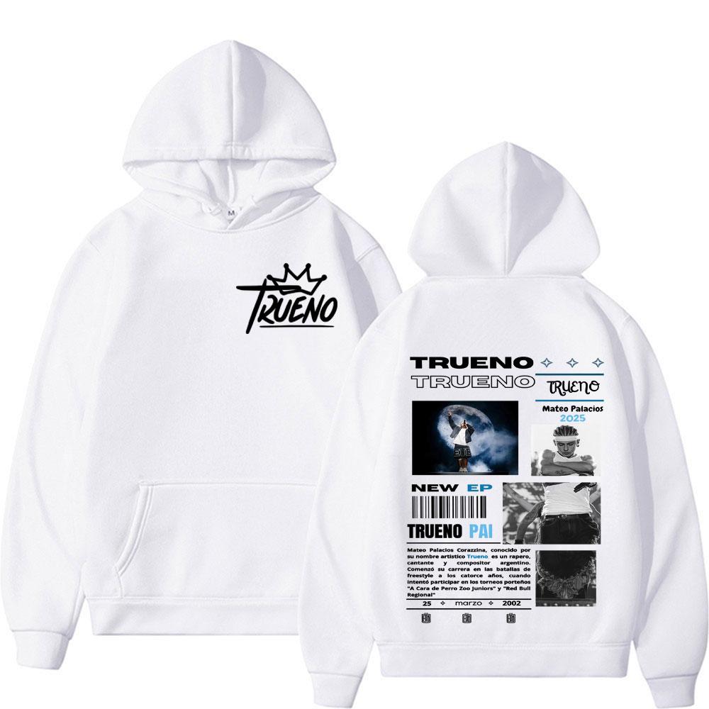 Rapper Trueno Mateo Palacios Tour 2025 Graphic Pullover Men's Clothing Gothic Hip Hop Pop Music Hoodie Oversized Sweatshirt Tops