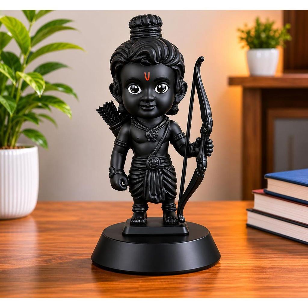 Ayodhya Lord Shree Ram Lalla Ji Idol | Dhanush Teer Kaman Figurine for Car Dashboard