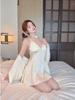 Sexy Pajamas Women's Ice Silk Summer with Chest Pad, Beautiful Back Lace, Water-soluble Flower Suspender, Nightdress, Pure Desire Style Loungewear