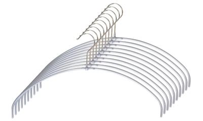MAWA X Seiei Original Laundry Set of 10 Stainless Steel Slim Hanger Ideal for Laundry Hanger, Round, Silver, (120153) - Hook, Type, Non-Slip