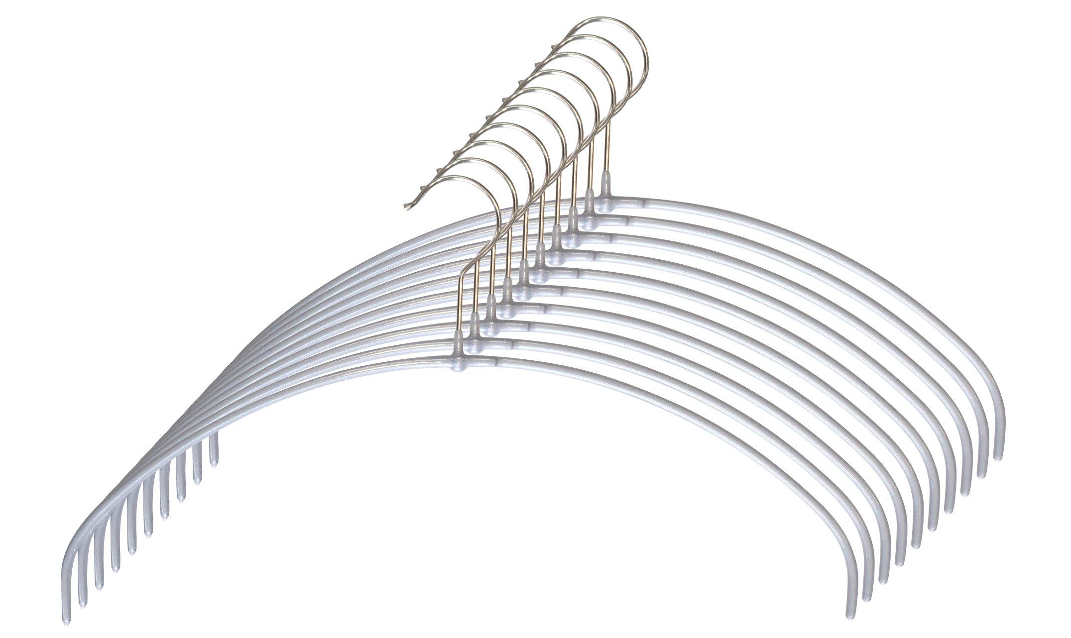 

MAWA x Seiei Original Laundry Set of 10 Stainless Steel Slim Hanger Ideal for Laundry Hanger, Round, Silver, (120153) - Hook, Type, Non-Slip