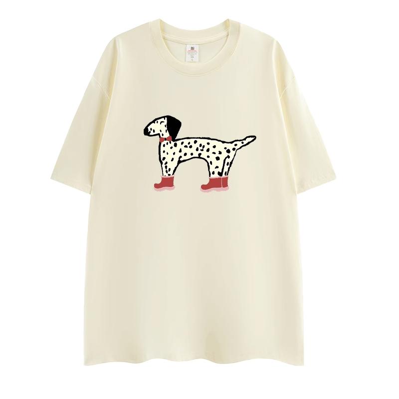 Mens Tshirt Cotton Dog Short Sleeve Oversize Graphic Summer Tees Tops Harajuku DTG Printing Streetwear Korean Popular Clothes