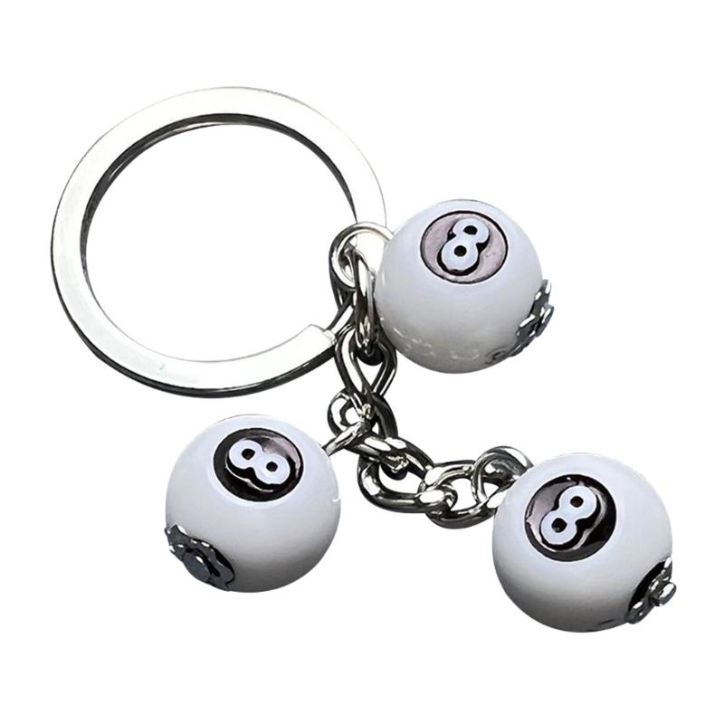 Smiling Face Dice 8 Ball Charm Keyring Backpack Decoration Handmade Pendant Keyring Fashion Bag Charm Fashion Keychain
