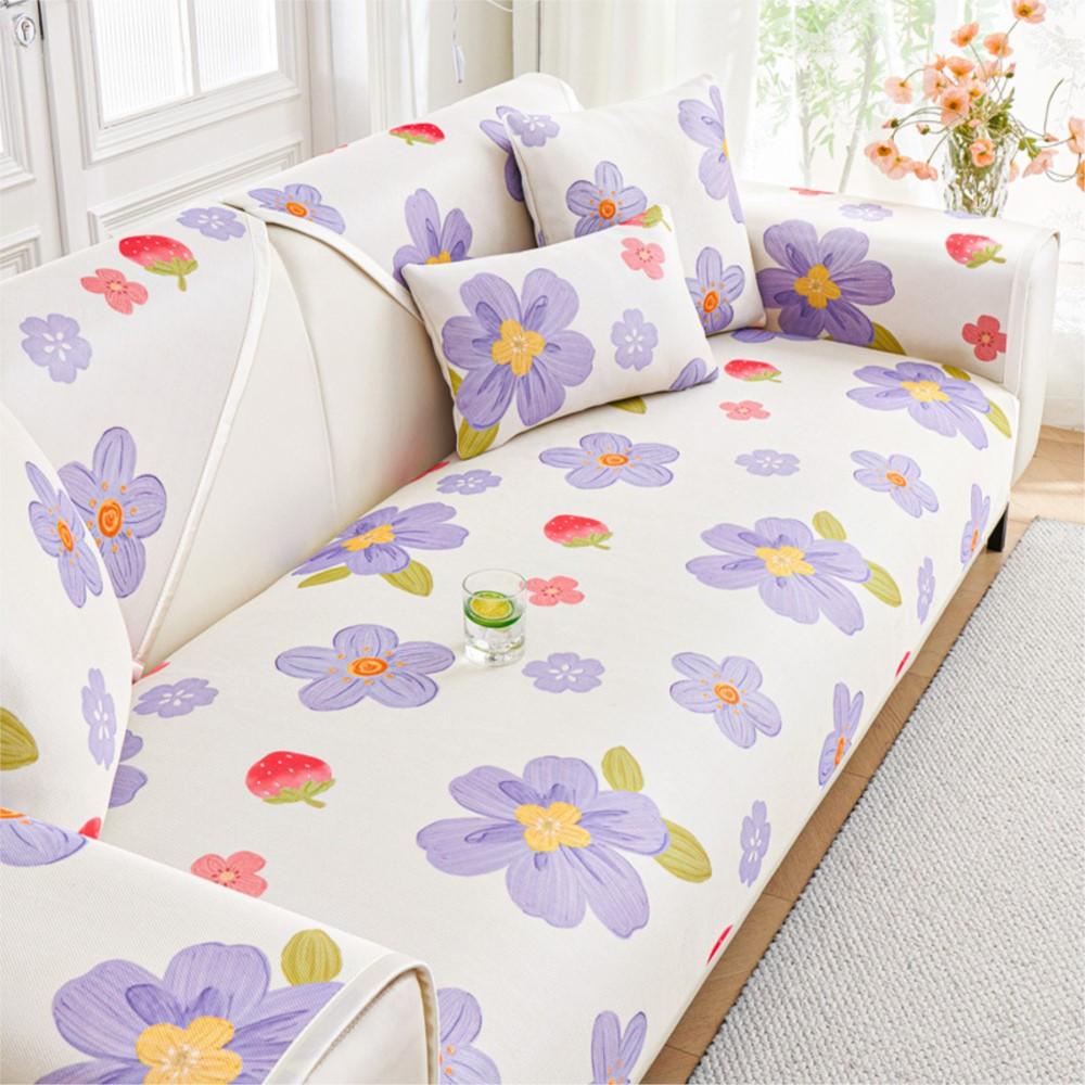 Universal Sofakissenbezug Überwurf Funda Wohnzimmer Rutschfest Eisseide Volle Blume Couch Sofabezug